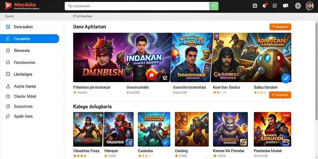 Tampilan awal game yang menarik dan intuitif.